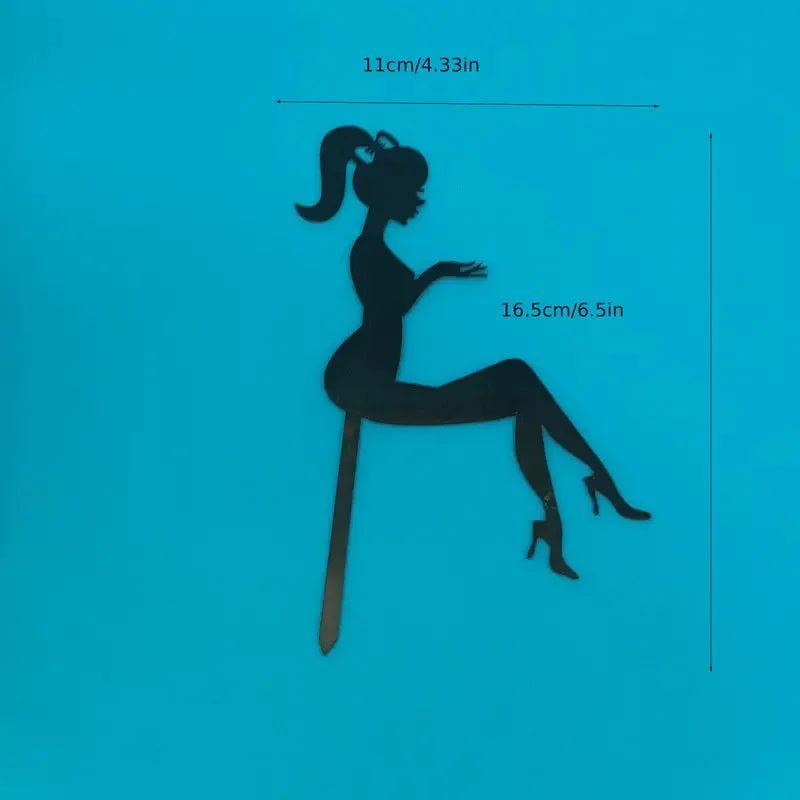 Lady Acrylic Cake Topper -  Elegant - With Heels
