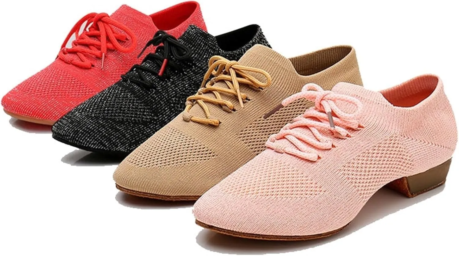 Latin Dance Shoes for Women Jazz Dance Shoes Women Line Dancing Shoes Soft Bottom Woman Dance Sneakers Casual Slippers Female(Black2,36)