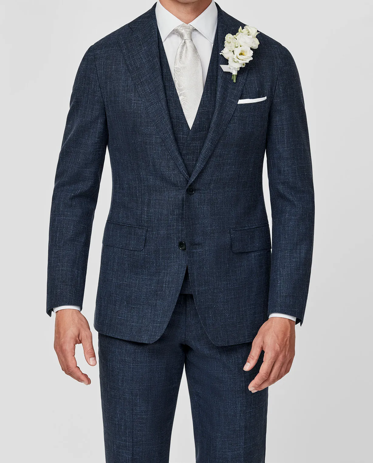 Loro Piana SUMMERTIME Storm Blue Wool, Silk & Linen Tropical