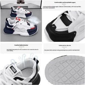 Men's Fashionable Sports Shoes, Running Shoes with Laces and Non-Slip, Suitable for Outdoor Training and Fitness, Suitable for All Seasons