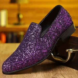 Men's Purple Party Dress Shoes | Loafers For Night Club