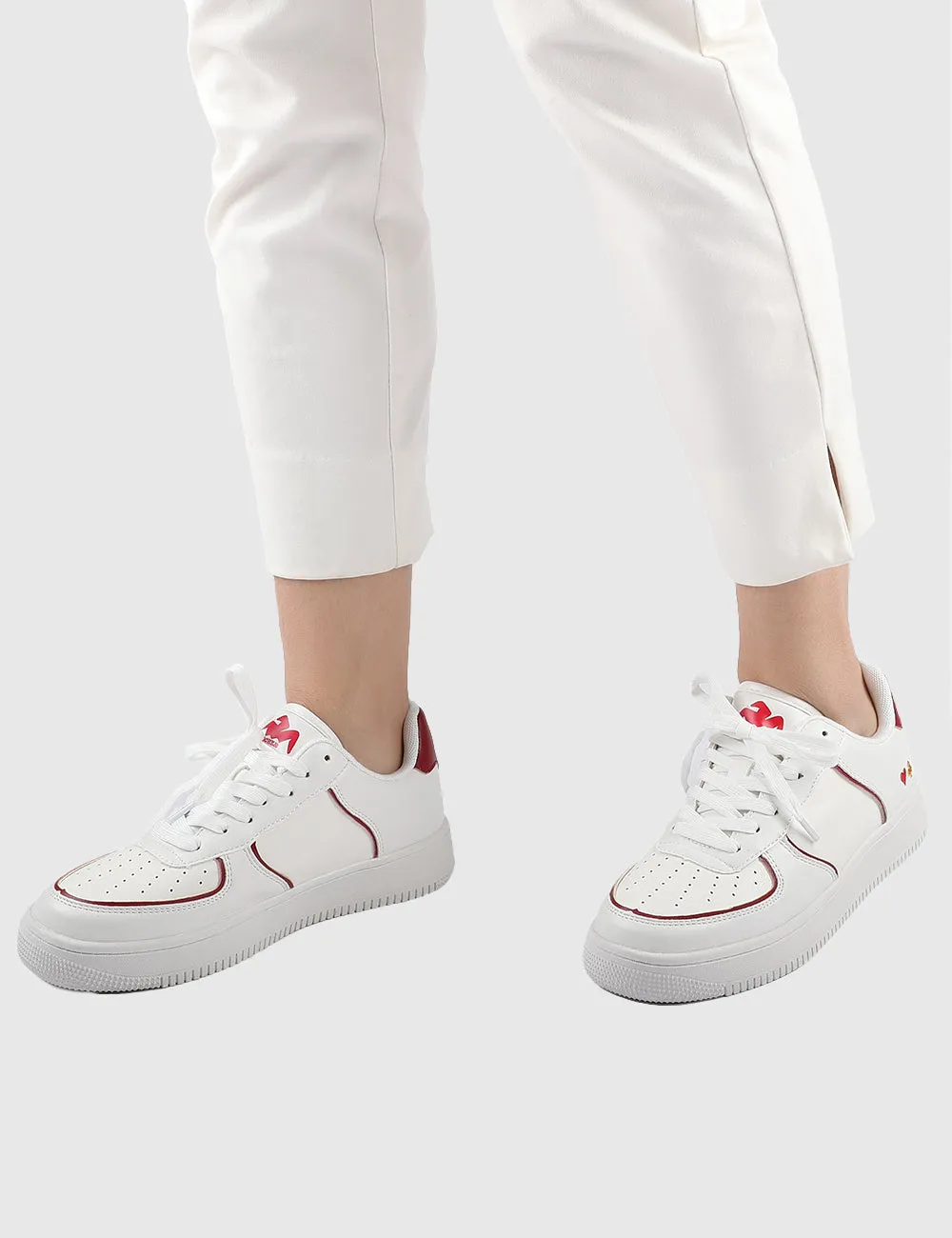 Milliot Club ALL-IN Rounded Toe Sneakers Men (White)