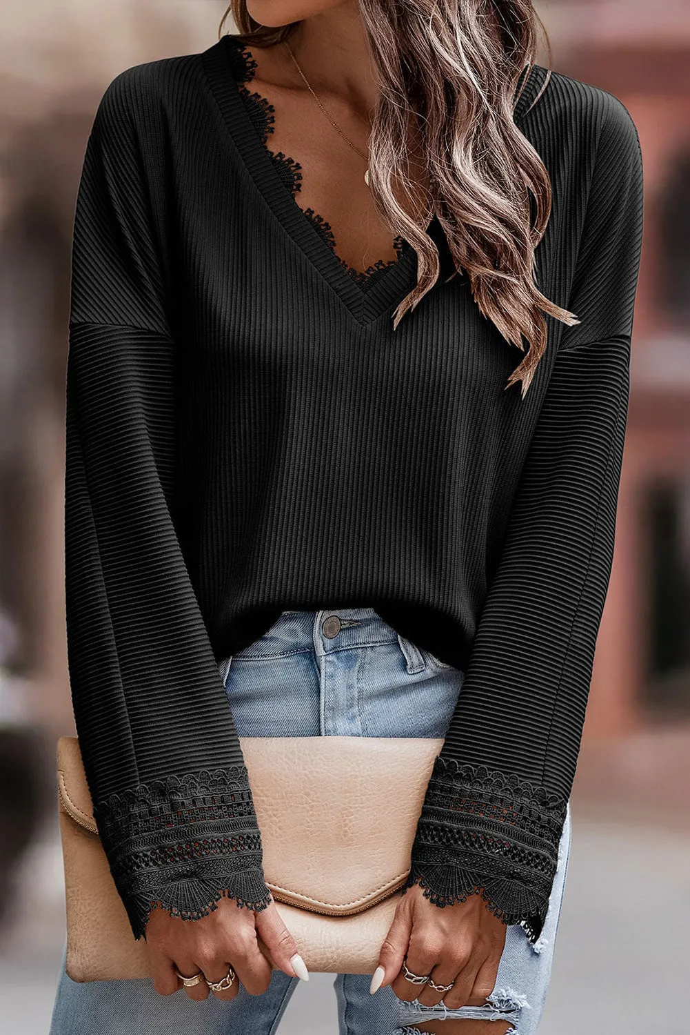 Olivia™ - Stylish V-Neck Long-Sleeved Knitted Sweater