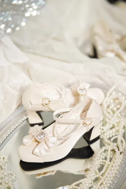 Original bow sweet and elegant medium high heels
