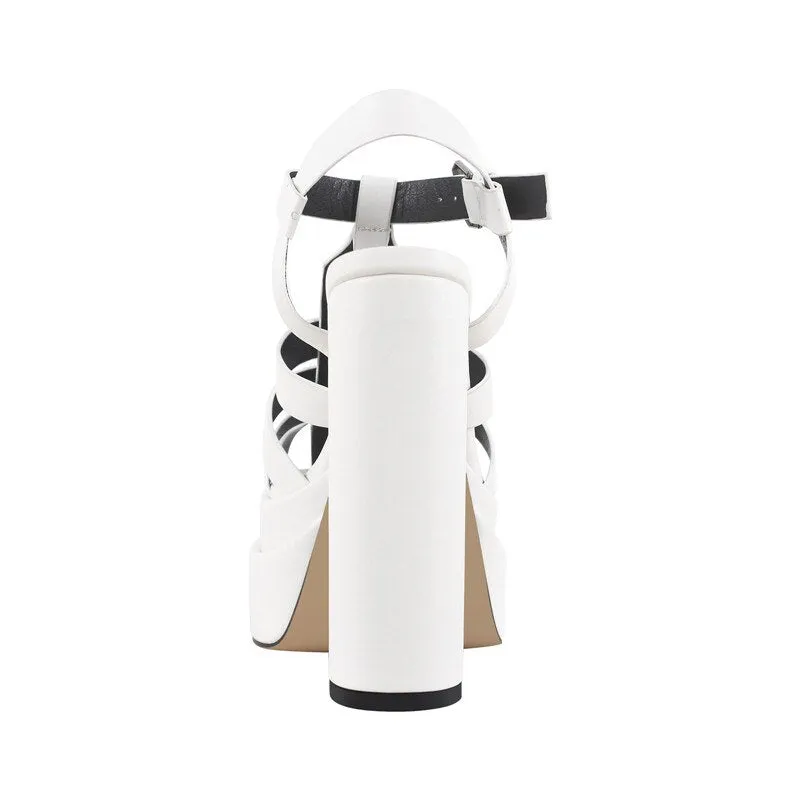 Platform Chunky Heel Hollow Out Strappy Peep Toe Sandals