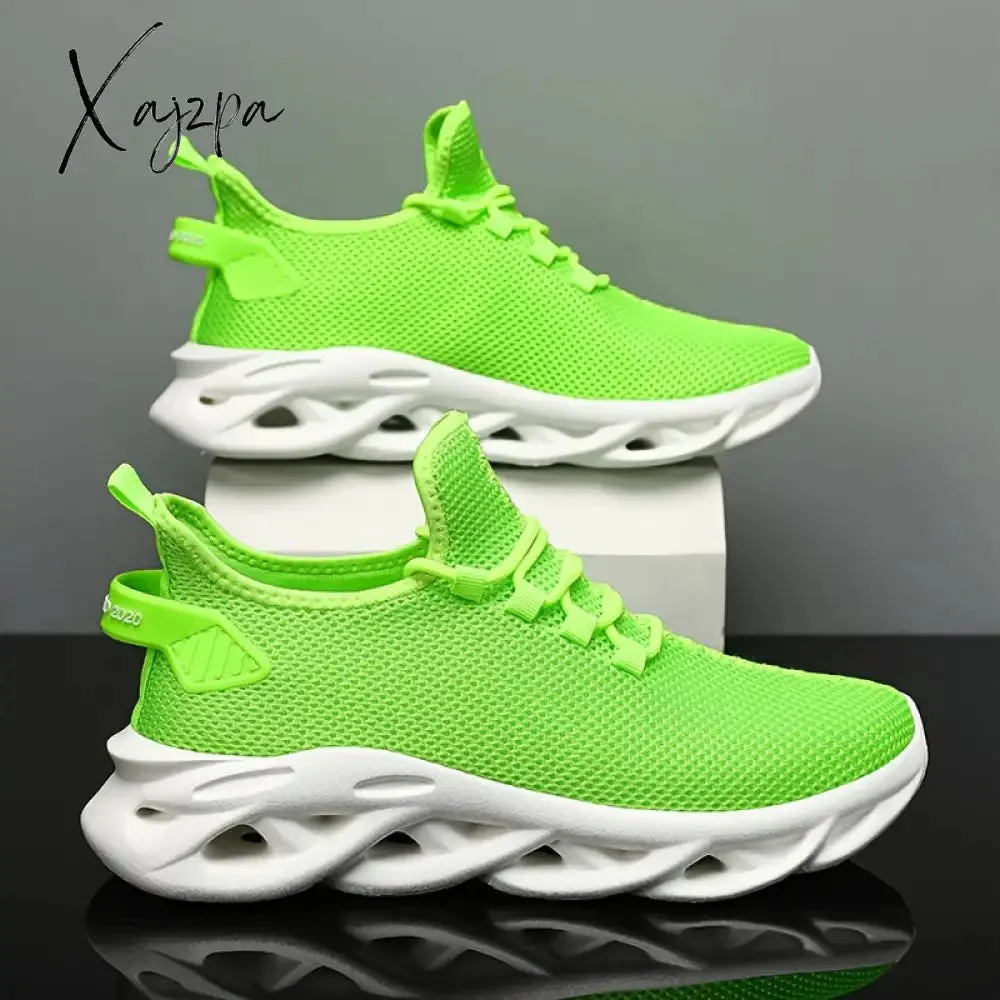Plus-Size Men's Stylish Blade Sneakers – Comfy & Breathable Knit, Non-Slip EVA Sole, Secure Lace-Up