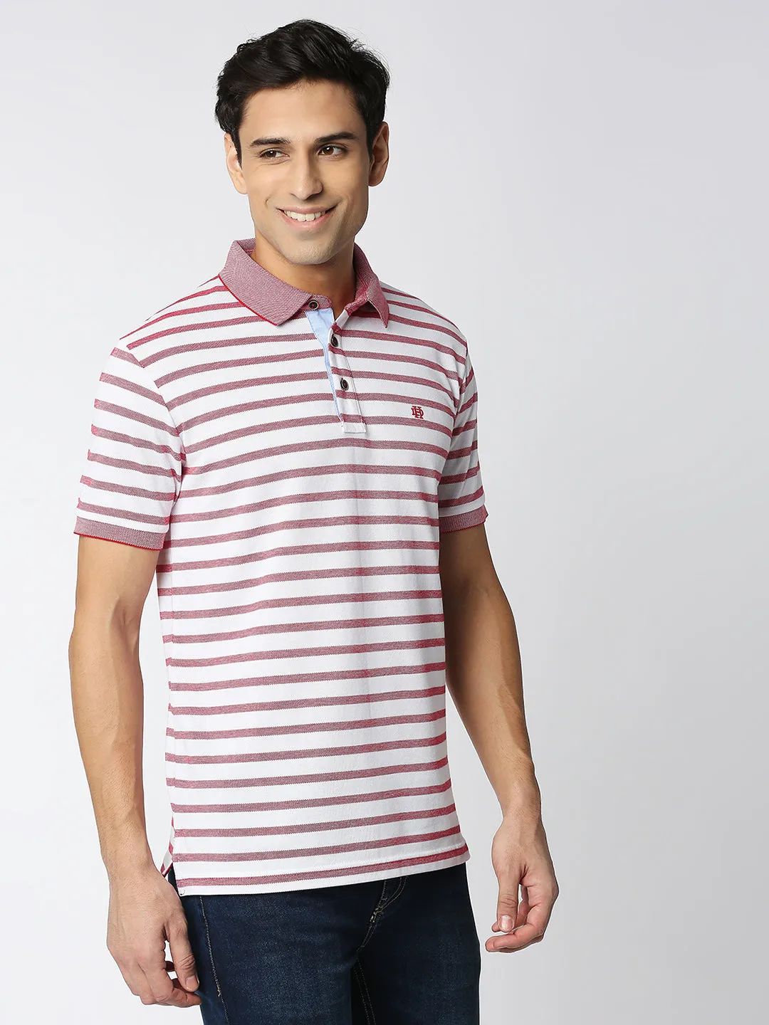 Red Striped Polo T-shirt