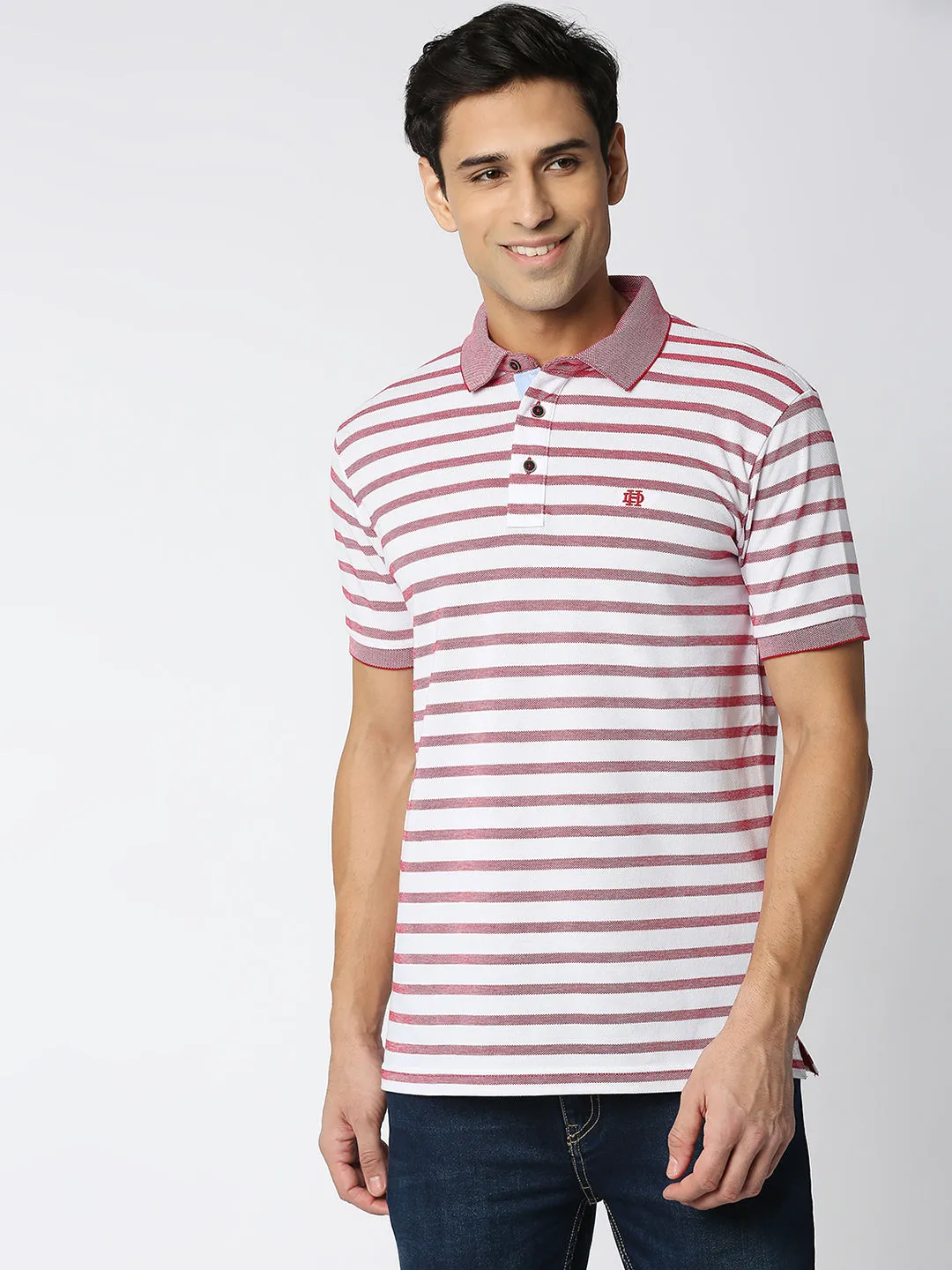 Red Striped Polo T-shirt