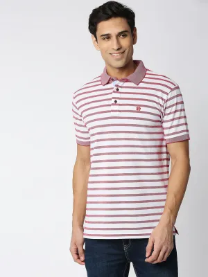 Red Striped Polo T-shirt