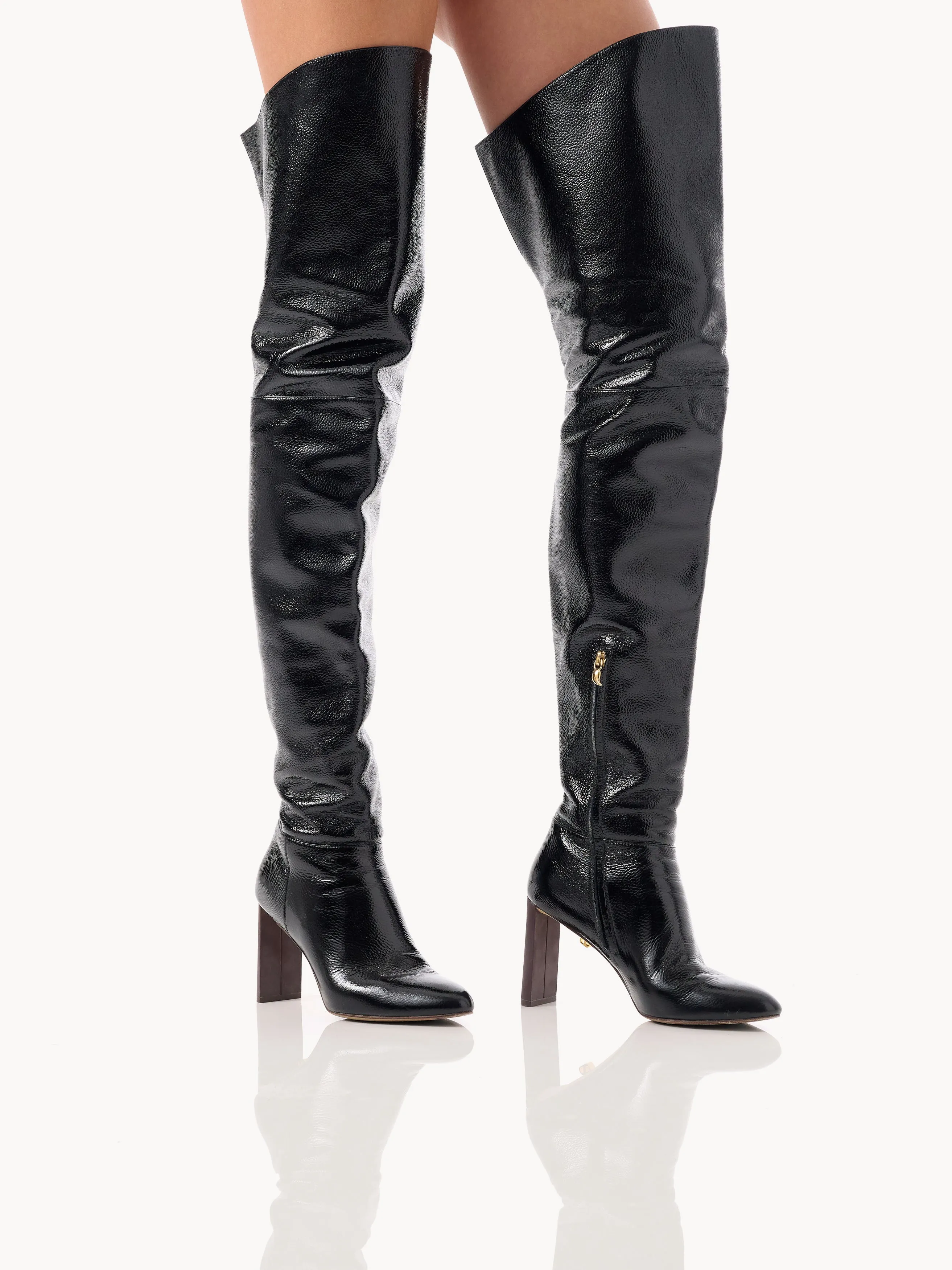 Rosalia Caviar High-Heel over-the-knee Black Boots