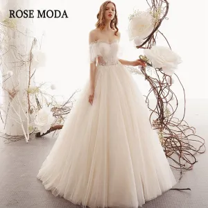 Rosemoda Sheer Elegant A Line Wedding Dress
