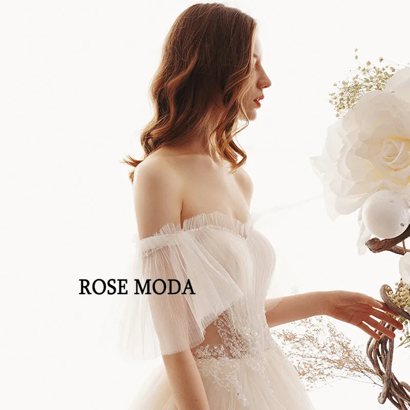 Rosemoda Sheer Elegant A Line Wedding Dress
