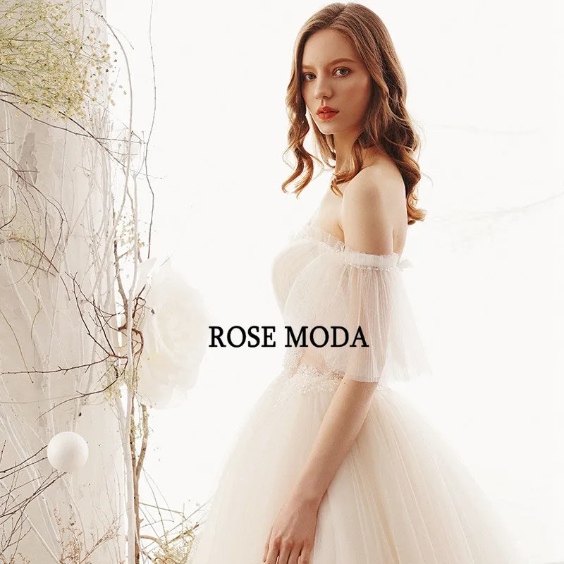 Rosemoda Sheer Elegant A Line Wedding Dress