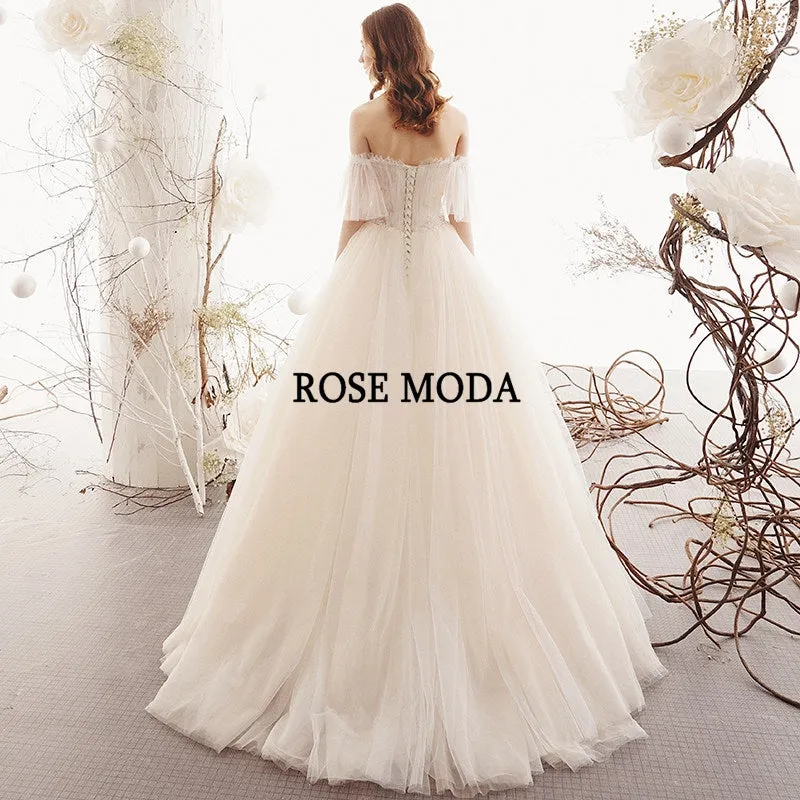Rosemoda Sheer Elegant A Line Wedding Dress