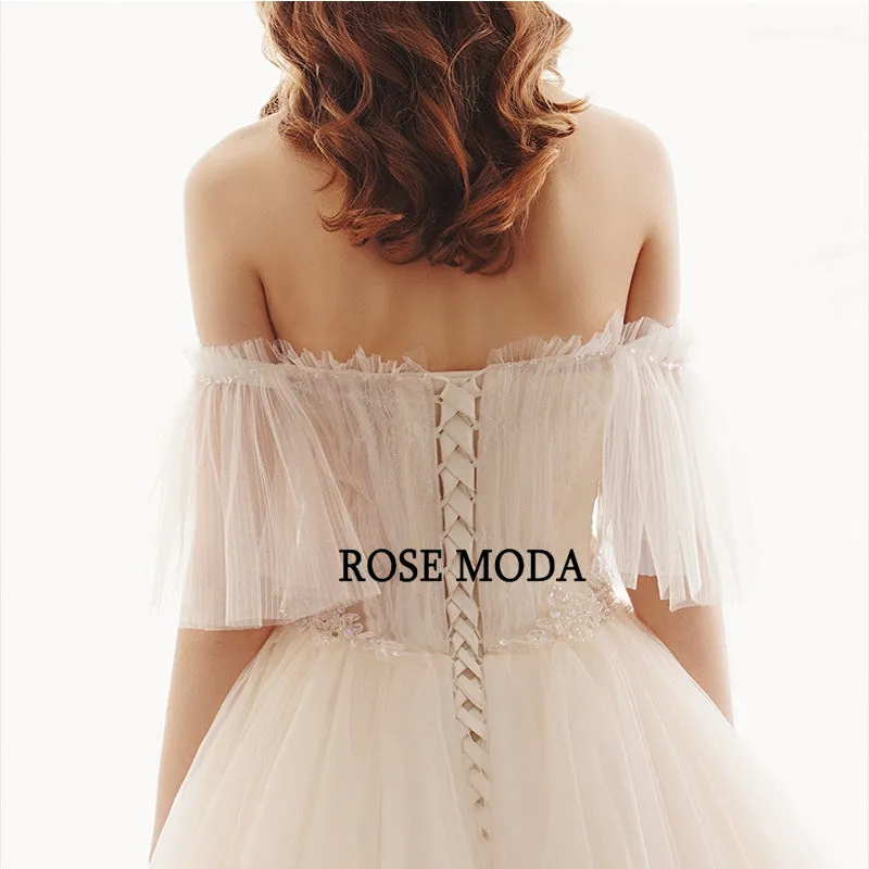 Rosemoda Sheer Elegant A Line Wedding Dress