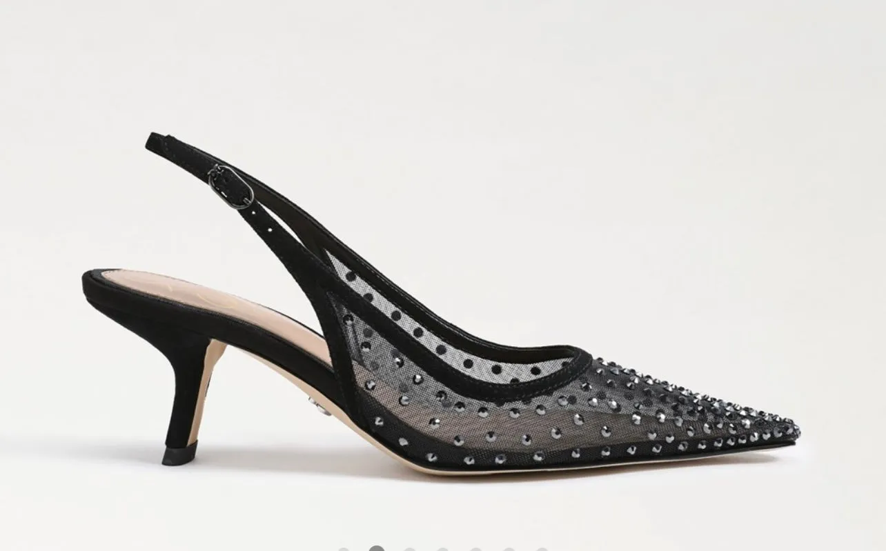 Sam Edelman: Bianka Sling Black Mesh Heels