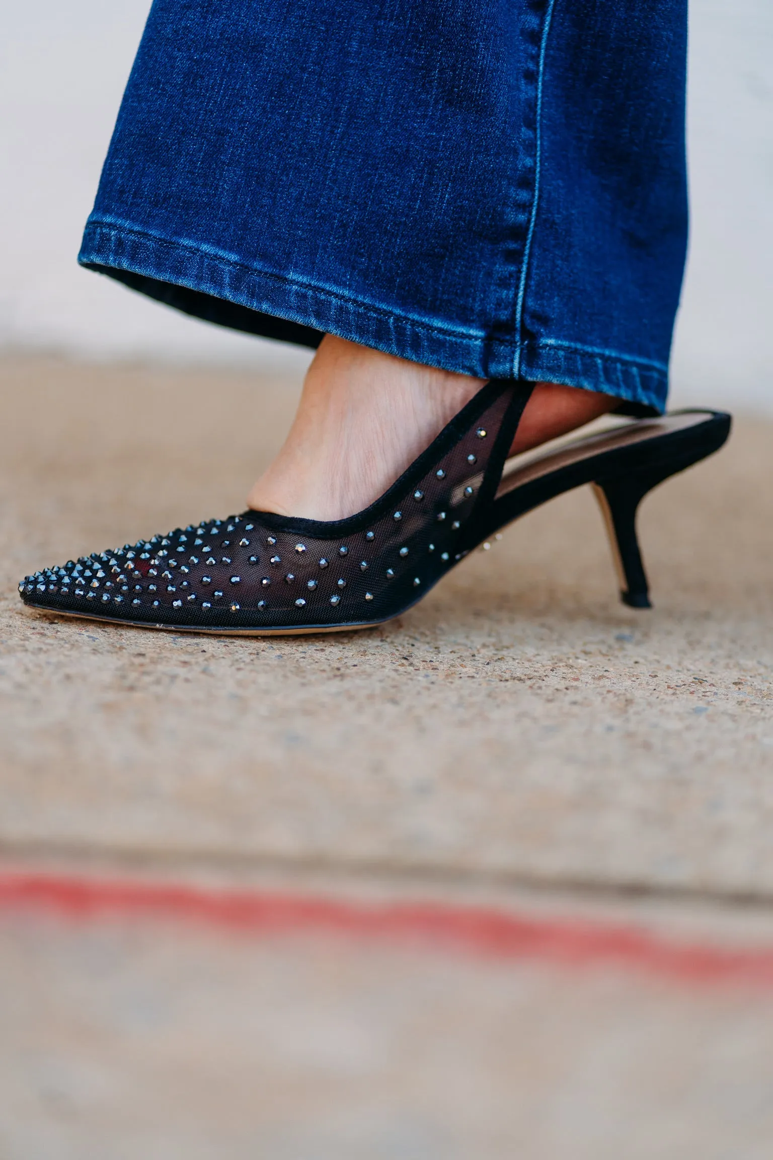 Sam Edelman: Bianka Sling Black Mesh Heels