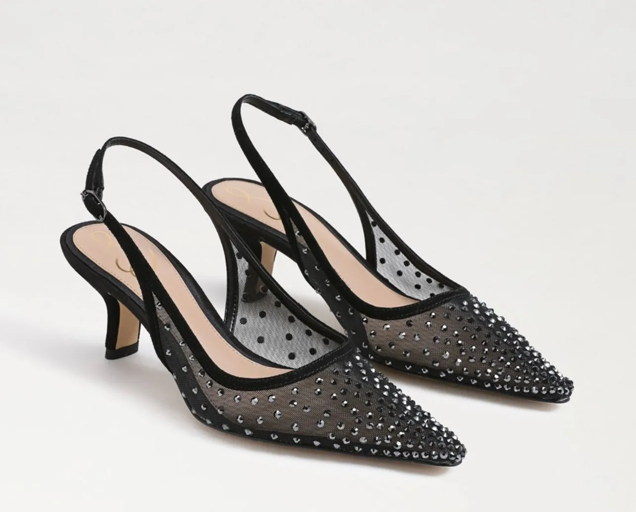 Sam Edelman: Bianka Sling Black Mesh Heels