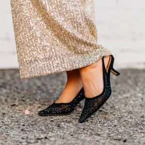 Sam Edelman: Bianka Sling Black Mesh Heels