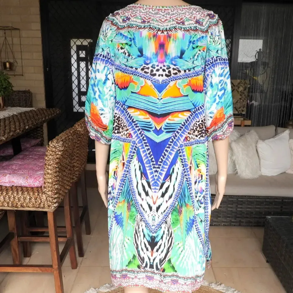 Silk Embellished Dress Amira Green