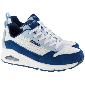 Skechers Trainers Womens Uno Two Much Fun White Blue