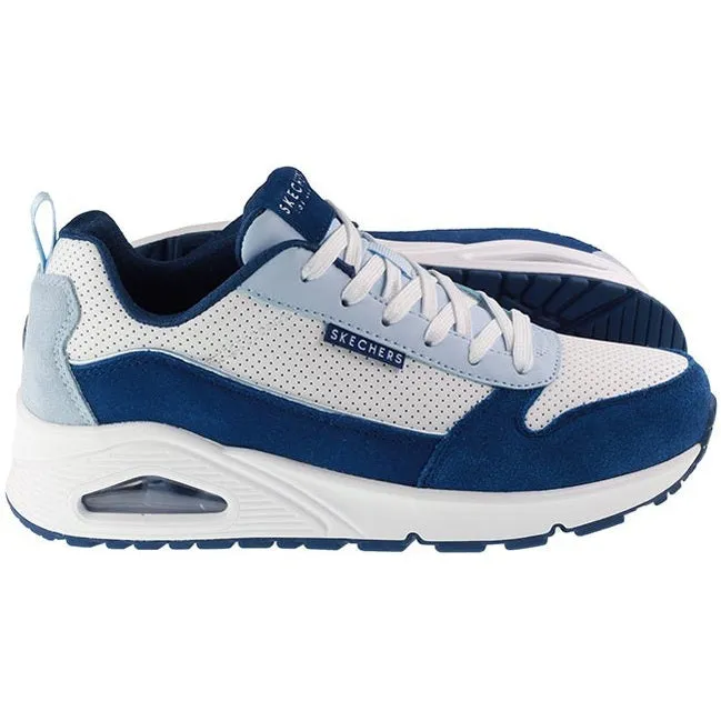 Skechers Trainers Womens Uno Two Much Fun White Blue