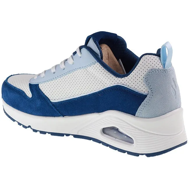 Skechers Trainers Womens Uno Two Much Fun White Blue