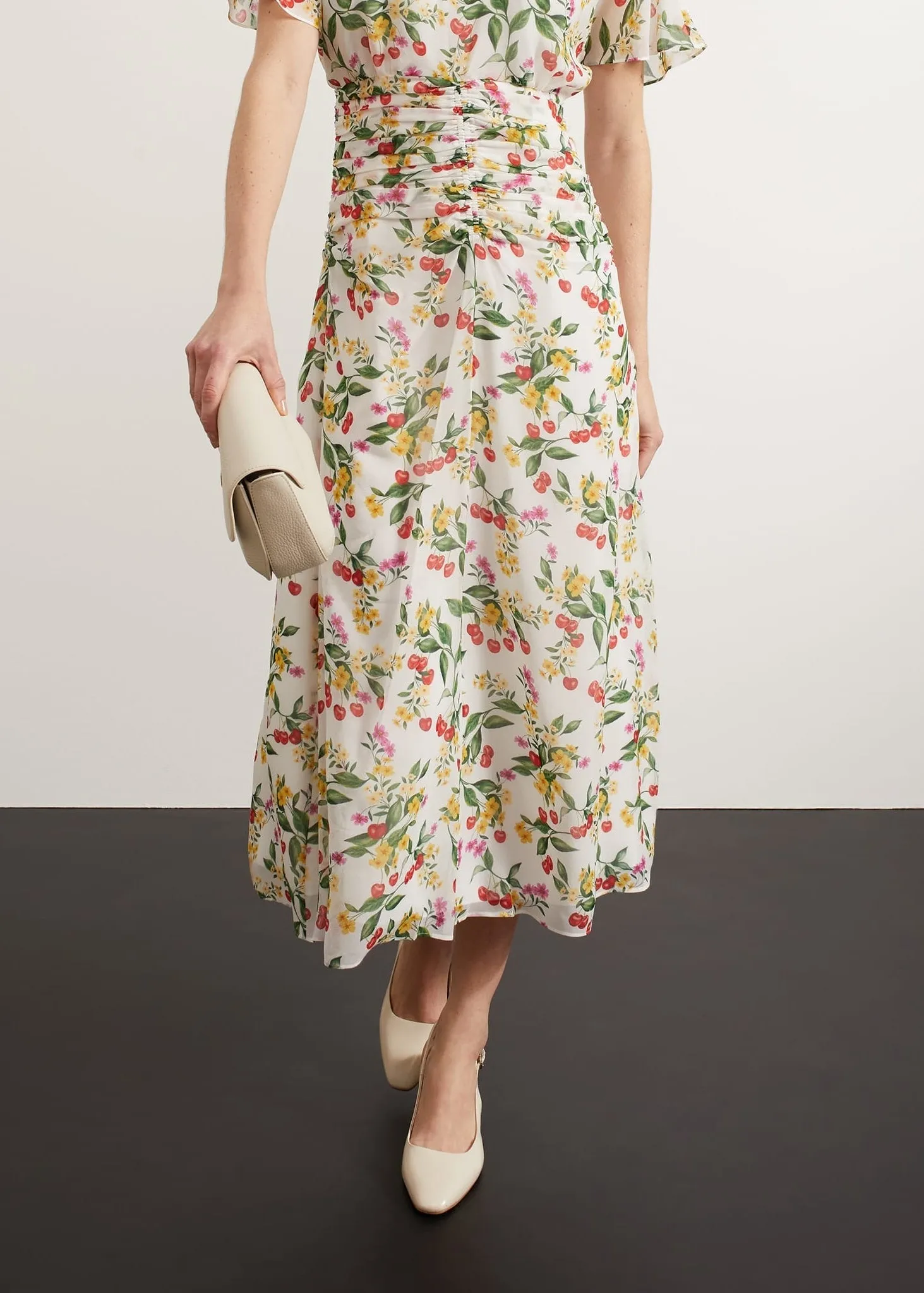 Tegan Silk Dress 0124/5329/3793l00 Ivory-Multi