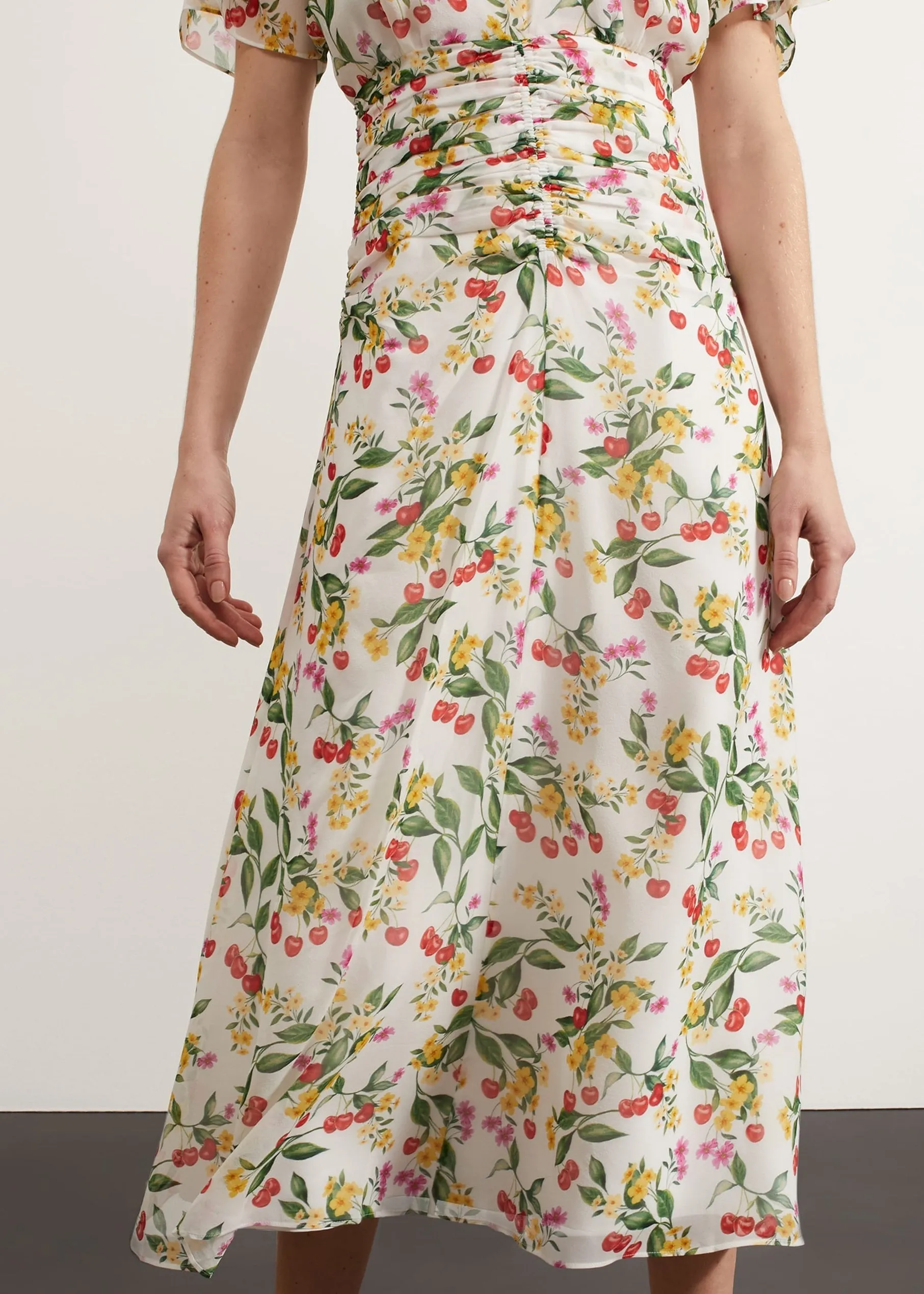 Tegan Silk Dress 0124/5329/3793l00 Ivory-Multi