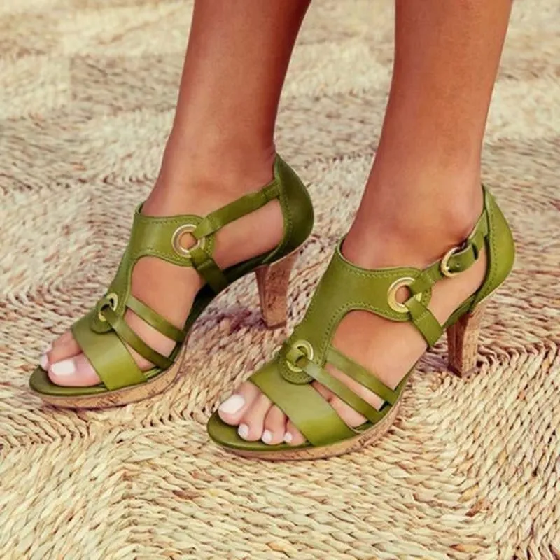 tinpuding fashion elegant buckle strap sandals