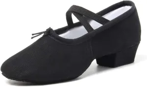 TINRYMX Women Canvas Latin Dance Shoes Ballroom Character Teacher Shoes