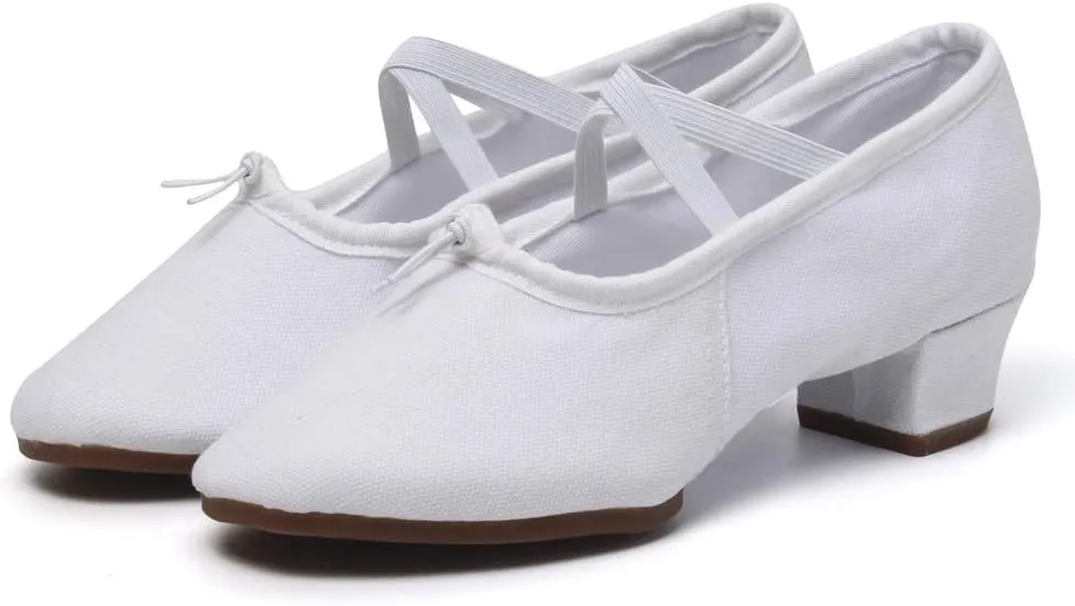 TINRYMX Women Latin Dance Shoes Ballroom Canvas Dance Shoes with Rubber Sole