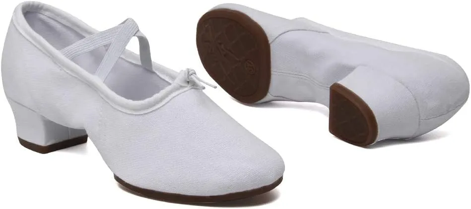 TINRYMX Women Latin Dance Shoes Ballroom Canvas Dance Shoes with Rubber Sole