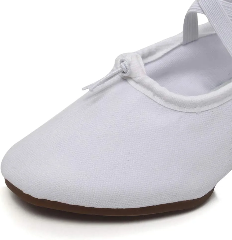 TINRYMX Women Latin Dance Shoes Ballroom Canvas Dance Shoes with Rubber Sole