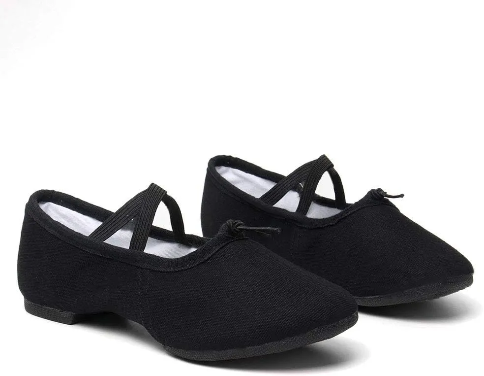 TINRYMX Women Latin Dance Shoes Ballroom Canvas Dance Shoes with Rubber Sole