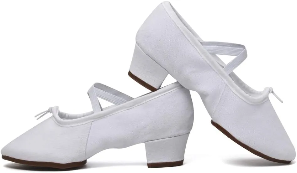 TINRYMX Women Latin Dance Shoes Ballroom Canvas Dance Shoes with Rubber Sole