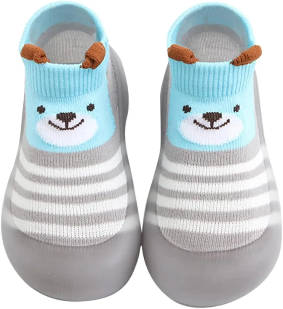 Toddler Girl Size 7 Shoes Children Todller Shoes Baby Boys and Girls Non Slip Flat Socks Shoes Lightweight Comfortable Cute Cartoon Duck Bear Pattern Girls Hiking Shoes