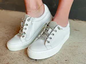 Vaneli: Yasin Sneaker in White Nappa