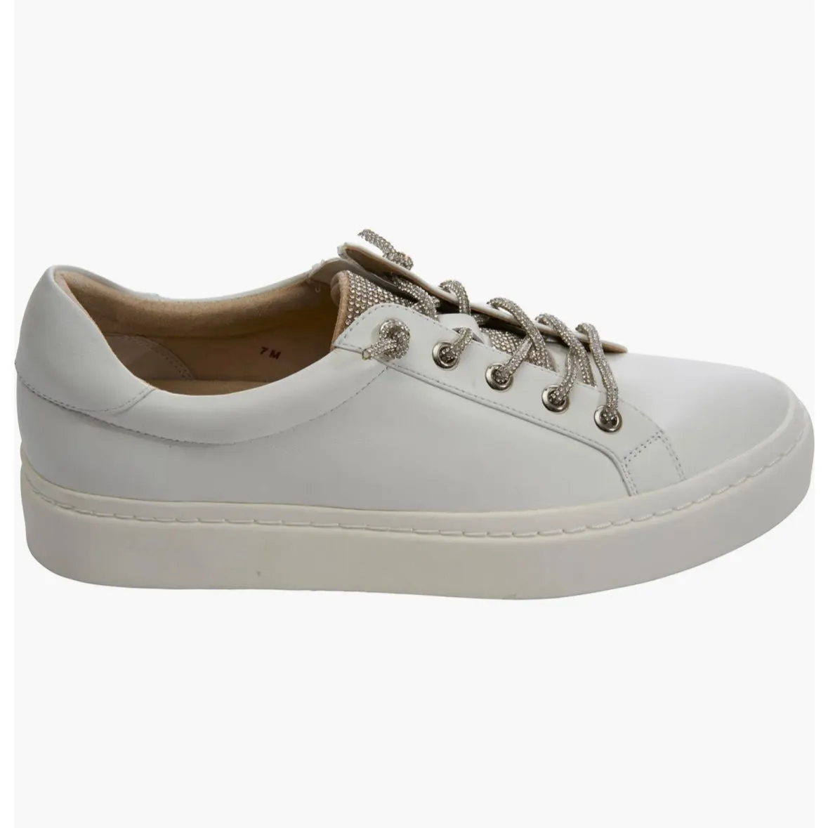 Vaneli: Yasin Sneaker in White Nappa