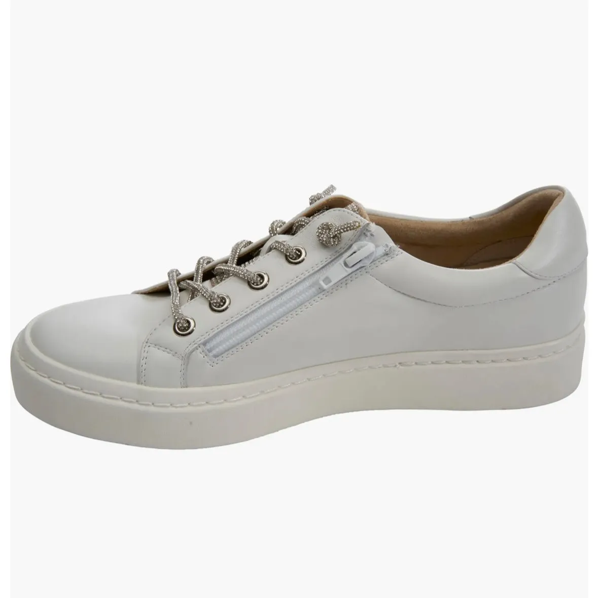 Vaneli: Yasin Sneaker in White Nappa