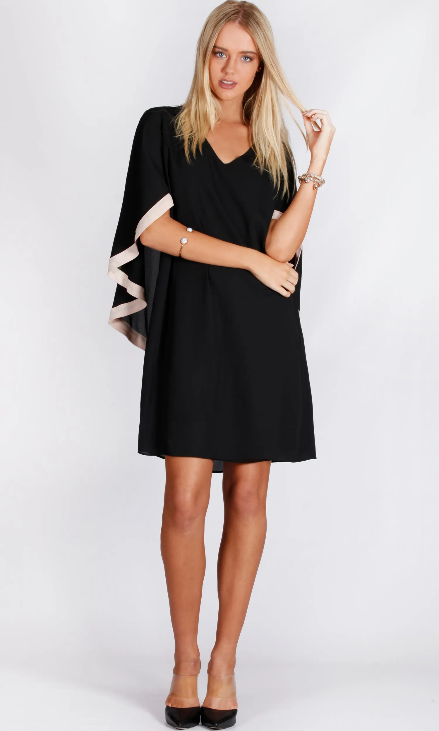 VS7327-1NC kaftan Butterfly Sleeve Dress (Pack)