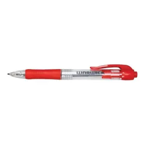 Warwick Pen Ballpoint Red Retractable Medium Box 12 Comfort Grip