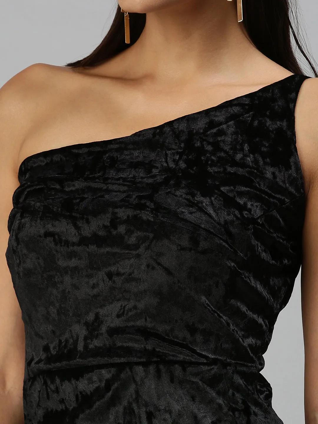 Women Black Velvet Maxi Dress