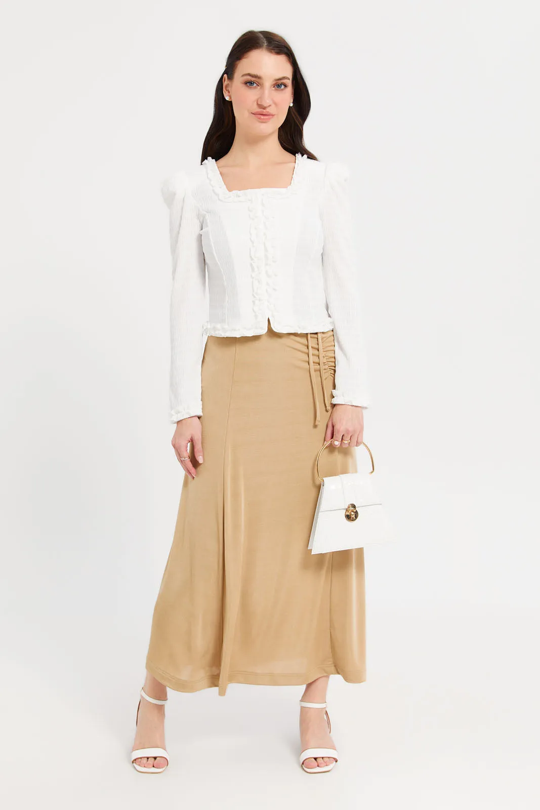 Women Ivory Textured Top