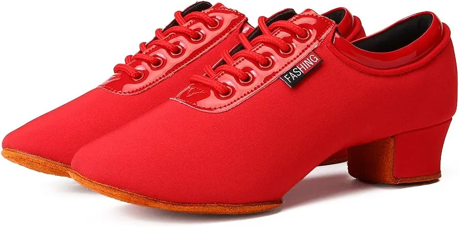 Women Latin Ballroom Dance Shoes Lace up Modern Performence Latin Salsa Practice Dance Shoes,Model 601