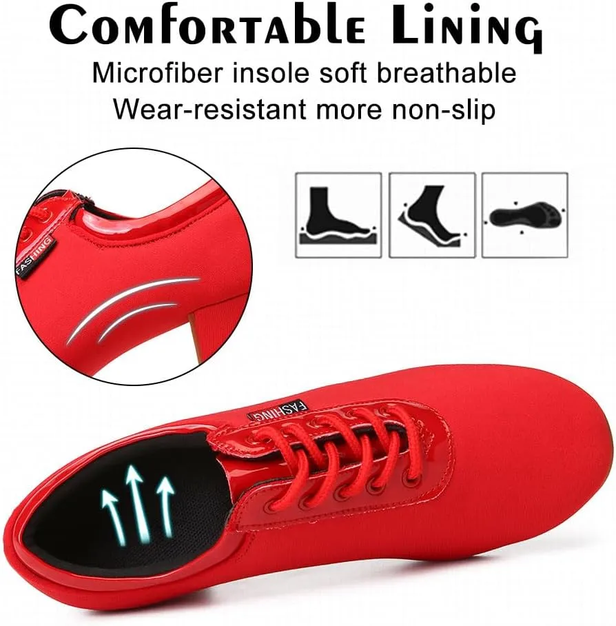 Women Latin Ballroom Dance Shoes Lace up Modern Performence Latin Salsa Practice Dance Shoes,Model 601
