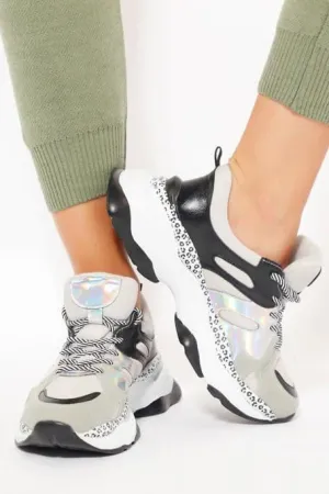 WOMEN SNEAKERS WITH LEOPARD LINING