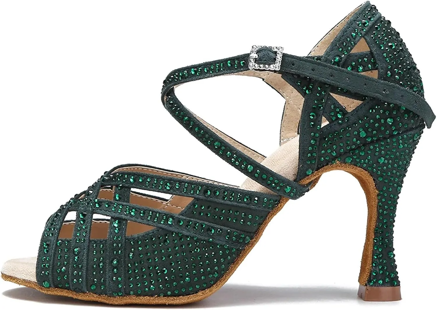 Women's Bachata Latin Dance Shoes - Salsa Jazz Indoor Performance Sandals, 5CM/2Inch Heel Height