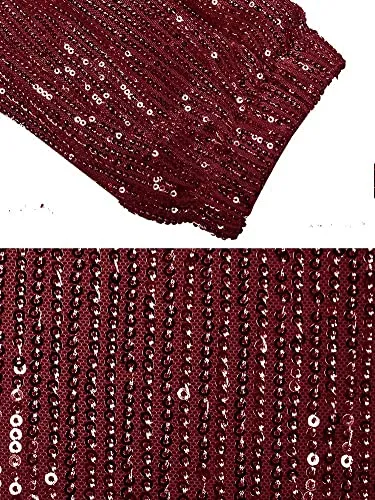 Womens Black Sequin Bling Legging Joggers Pencil Pants with Drawstring