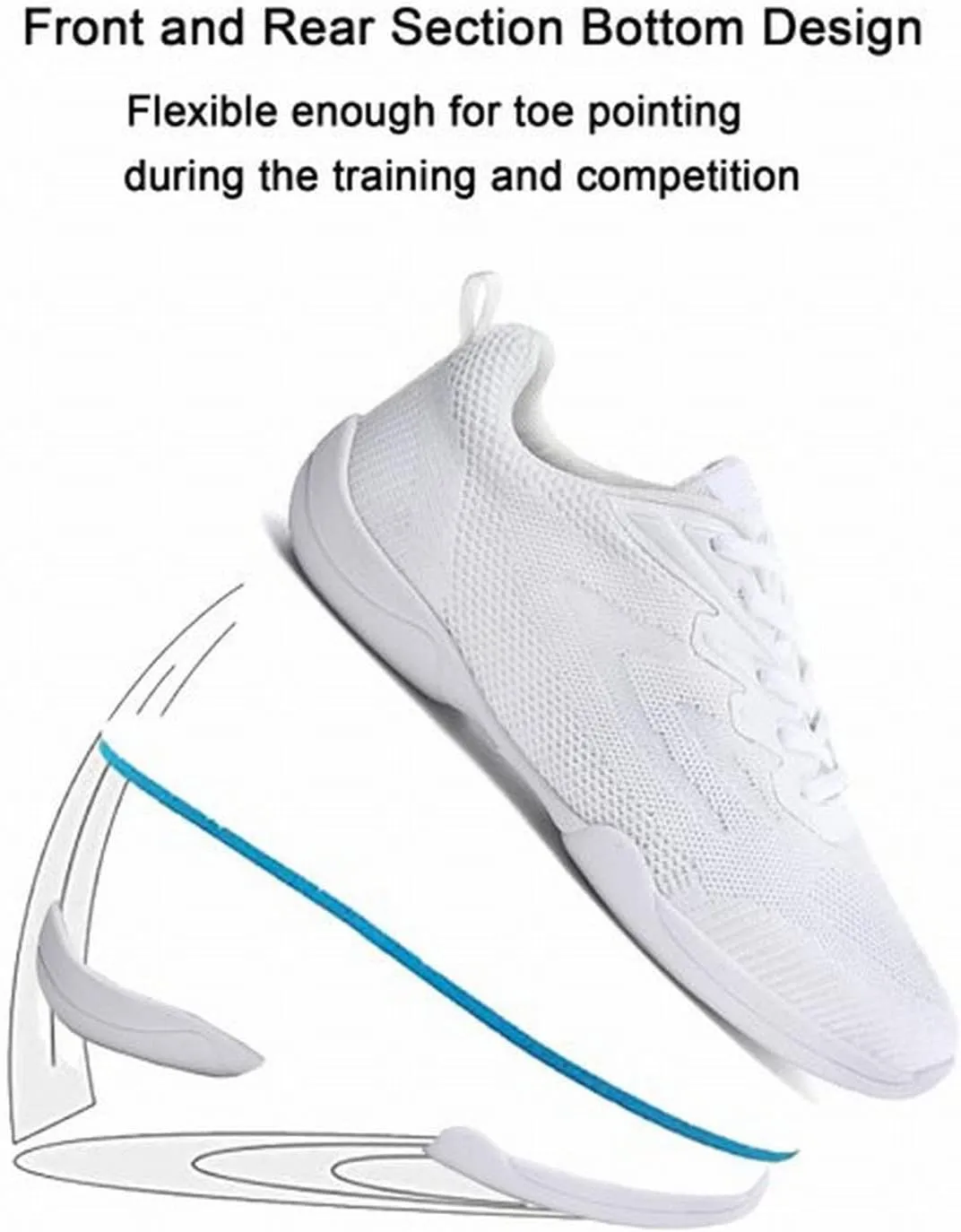 Women's Competitive Cheerleading Shoes Training Shoes Breathable Mesh Comfortable Soft Soles Arch Support Foam Shoes